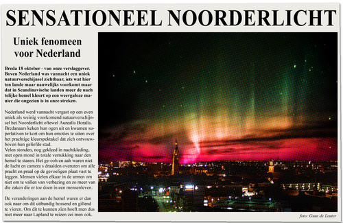 Noorderlicht boven Breda FOTOLOG post 12-10-2012 BY MENEER HOEBA