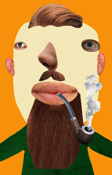 2015 gezicht baard pijp montage beeld GUSTAVE PETIT