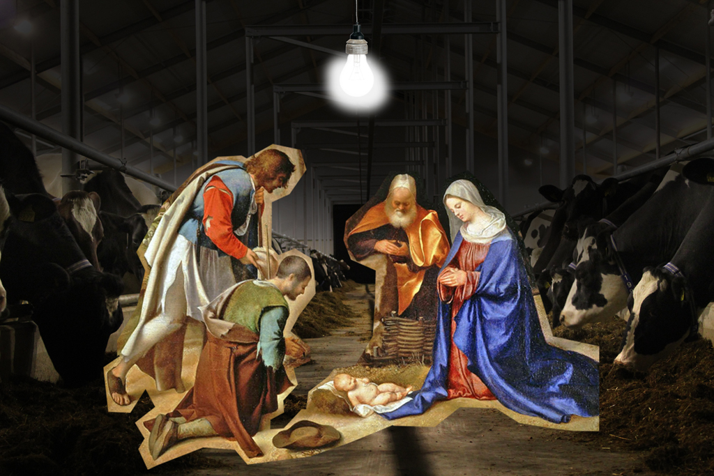 2012 - Kerst Jezus moderne stal BEELD GUSTAVE PETIT